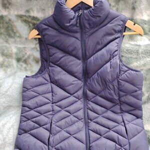 ZeroXposure women's zip up puffer vest, purple, Sz. S.            EUC